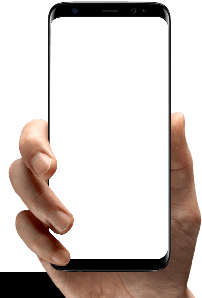 Image of a hand holding a phone, showing the BCN system.